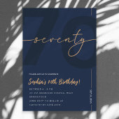 Invitation moderne pour les 70 ans avec du bleu ma