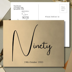 Invitation moderne pour les 90 ans d'un homme
