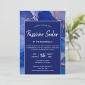 Invitation moderne pour Pâque bleu marine blanc (Debout devant)