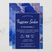 Invitation moderne pour Pâque bleu marine blanc (Devant / Derrière)
