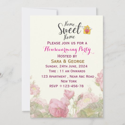 Invitation moderne pour pendaison de crémaillère (Devant)