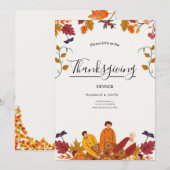 Invitation moderne pour un dîner de Thanksgiving d (Devant / Derrière)