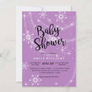 Invitation moderne pour une baby shower aux flocon