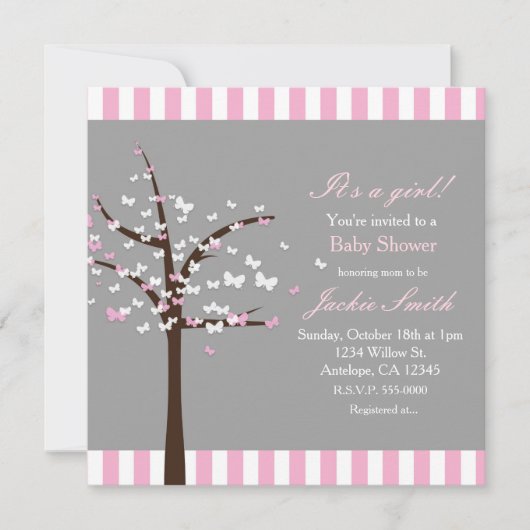 Invitation moderne pour une baby shower avec un ar (Devant)