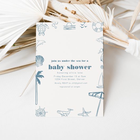 Invitation moderne pour une baby shower "Sous l'oc