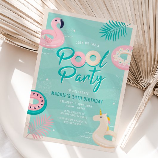 Invitation moderne pour une fête au bord de la pis