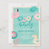 Invitation moderne pour une fête au bord de la pis (Devant)