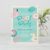 Invitation moderne pour une fête au bord de la pis (Debout devant)