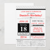 Invitation moderne pour une fête d'anniversaire (Devant / Derrière)