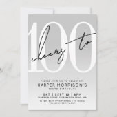 Invitation moderne pour une fête de 100e anniversa (Devant)