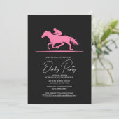 Invitation moderne pour une fête de Derby noir ros (Debout devant)