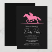 Invitation moderne pour une fête de Derby noir ros (Devant / Derrière)