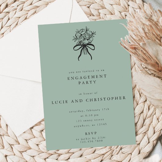 Invitation moderne pour une fête de fiançailles