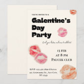 Invitation moderne pour une fête de la Galentine's (Devant / Derrière)