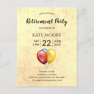 Invitation moderne pour une fête de retraite avec 
