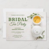 Invitation moderne pour une fête de thé vert pour (Devant)
