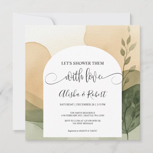 Invitation moderne pour une fête prénatale de coup (Devant)