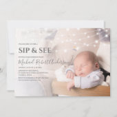 Invitation moderne pour une fête Sip And See (Devant)