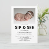 Invitation moderne pour une fête Sip And See avec  (Debout devant)