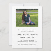 Invitation moderne pour une réception de fin d'étu (Dos)