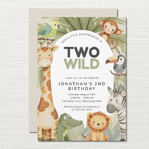 Invitation Moderne Préparatifs Deux Animaux Sauvages de Safar
