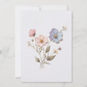 Invitation Moderne Pressé Pastel Fleur sauvage Sage Mariage (Dos)