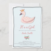 Invitation Moderne Princess Swan C'est un Baby shower de fill (Devant)