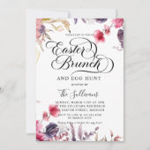 Invitation Moderne Printemps mignon Floral Brunch de Pâques (Devant)