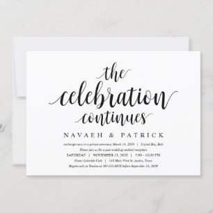 Invitation Moderne Propre Rustique, Police noire, Elopement M