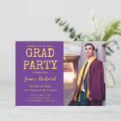 Invitation Moderne Purple Et Gold Graduation 2025 Party (Debout devant)