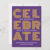 Invitation MODERNE PURPLE JAUNE Classe de GRAD 2025 (Devant)