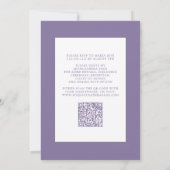 Invitation Moderne Purple Or Botanique Floral QR Quinceañera (Dos)