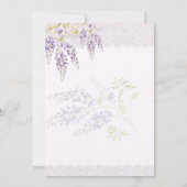 Invitation Moderne Purple Wisteria PHOTO Mariage Enregistrer  (Dos)