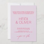 Invitation Moderne Purples minimes Mariage photo numérique In (Dos)