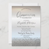 Invitation Moderne Quinceañera Cool Silver Diamonds (Devant)