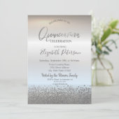 Invitation Moderne Quinceañera Cool Silver Diamonds (Debout devant)