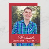 Invitation moderne Red Graduation (Devant / Derrière)