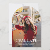 Invitation Moderne Red White Grad Photo Graduation 2025 Party (Devant)