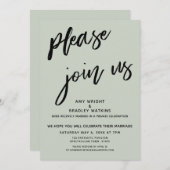 Invitation Moderne Rejoignez-Nous Après Mariage Accueil Sage (Devant / Derrière)