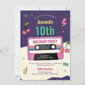 Invitation moderne Retro 10e anniversaire (Devant)