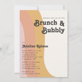 Invitation Moderne Retro 70's Rainbow Brunch et Bubbly (Devant)