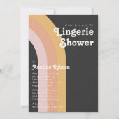 Invitation Moderne Retro 70's Rainbow Dark Lingerie Douche (Devant)