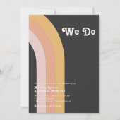 Invitation Moderne Retro 70's Rainbow Dark Nous faisons Maria (Devant)