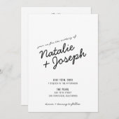Invitation Moderne Retro amusant WhimssScript Mariage Invitat (Devant / Derrière)