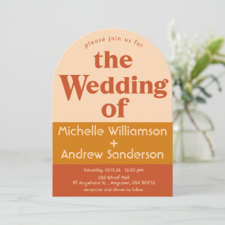 Invitation moderne rétro arquée en terre cuite ora