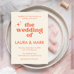Invitation Moderne Retro Bold & Mariage chic