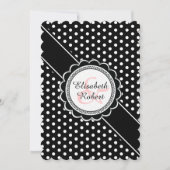 Invitation Moderne Retro Chic noir et blanc Polka Dot (Devant)