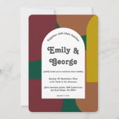 Invitation Moderne Retro coloré Artiste Abstrait Mariage (Devant)