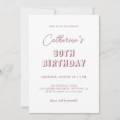 Invitation Moderne Retro Dusty Rose 30e fête d'anniversaire s (Devant)