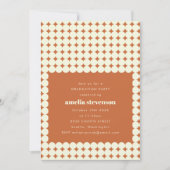 Invitation Moderne Rétro en terre cuite Points Graduation Par (Devant)